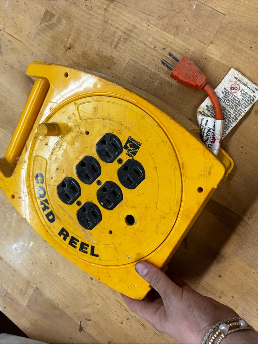 Cord Reel Power Extension - Yellow